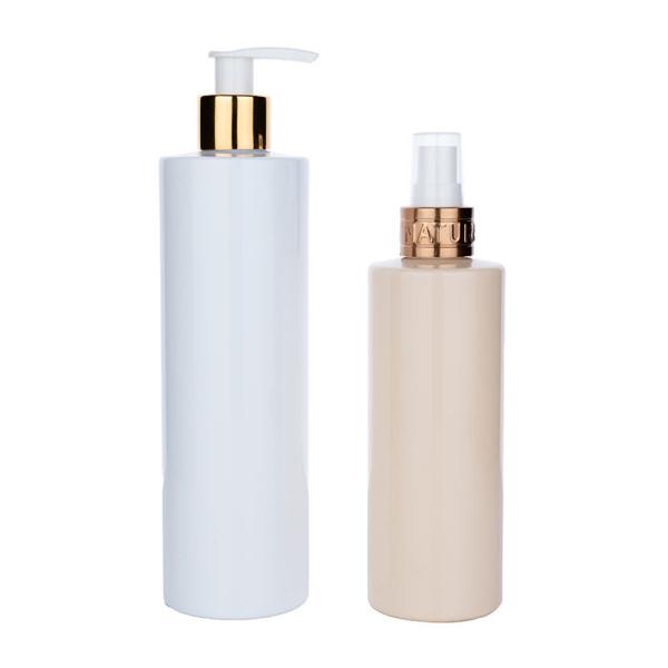 250ml 400ml white/orange cylindrical smooth with white pump for shampoo lotion