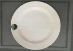 White Porcelain Dinnerware Sets Wide Rim Round Plate Diameter 25cm Weight 150g