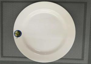 Quality White Porcelain Dinnerware Sets Wide Rim Round Plate Diameter 25cm Weight 150g wholesale