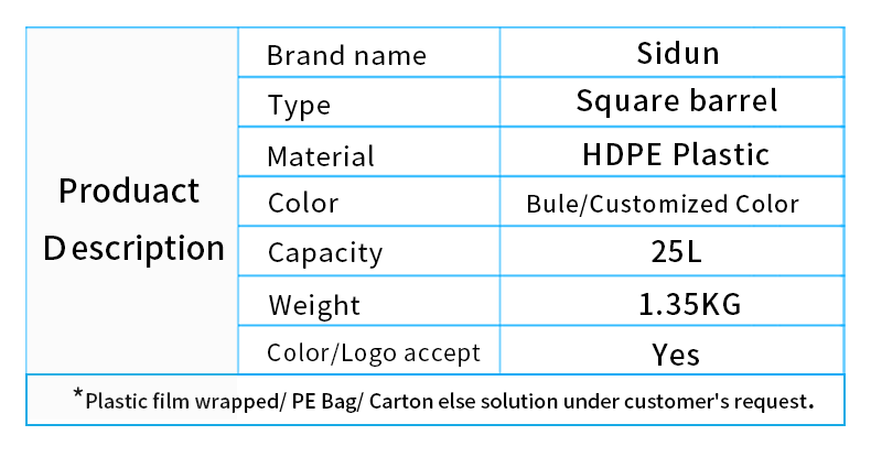 5 Gallon Plastic Drums 25 Litre Jerrycan 1.2KG 1.25KG 1.35KG
