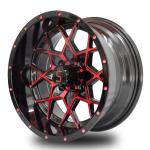 Aluminum Alloy Golf Cart Wheels Red Gloss Black 101.6 PCD 4x4 Bolt Pattern
