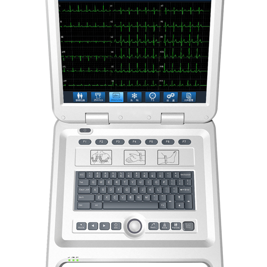 Full Digital Eighteen Channel ECG Machine / Medical 200 ECG Data Storage Electrocardiograph