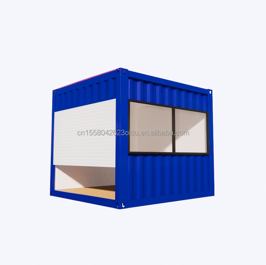 20ft Mini Store Container Coffee Shop Bar Fast Food Restaurant Convenience Store Kiosk Booth with Aluminum Alloy Windows