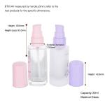 30ml Transparent Empty Foundation Bottle With Pink Or Purple Plastic Caps