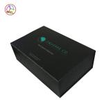 Large Rigid Cardboard Magnetic Closure Gift Box Navy Fancy Paper