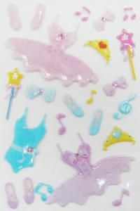 Quality Colorful Japanese Cartoon Stickers , Die Cut Ballet Cute 3d Stickers wholesale