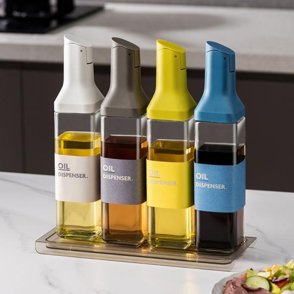 500ml Capacity Glass Kitchen Oil and Vinegar Bottle with Stylish Leak-Proof