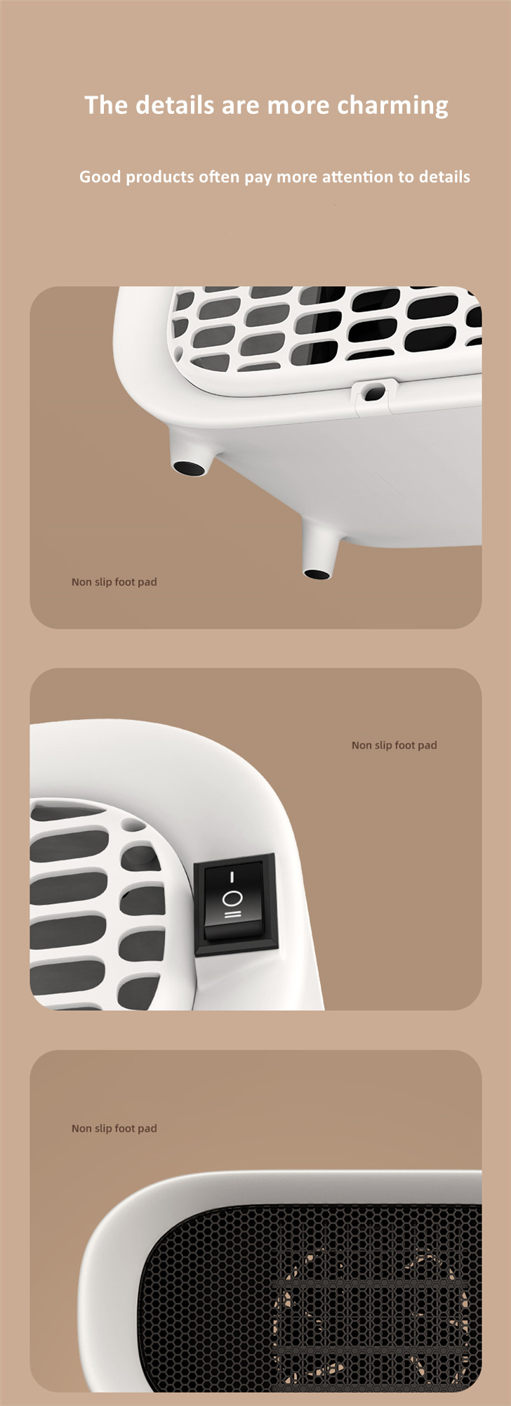 Factory Wholesale OEM Custom USB Mini Heater Simple Design Desktop Electric Heater Fan Winter Portable Heating Heaters