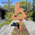 Modern outdoor garden large geometric weather resistant steel sculpture