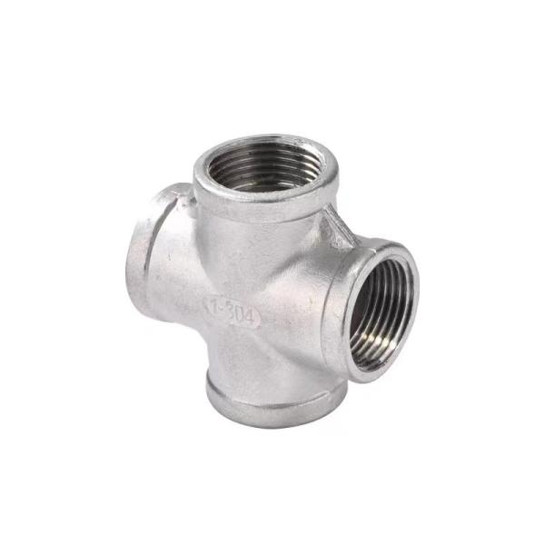 Four Way Equal Male And Female Threaded Cross NPT BSP in Stainless Steel 201 304
