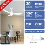Fancy DC Motor Silent Household 3 Plastic Blades Ceiling Fan Led Light