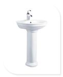 Bathroom suite floor standing pedestal wash basin