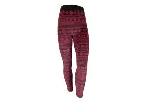 Quality Snowflake Burgundy Black Color Womens Fleece Lined Leggings 97 Polyester 3 Spandex wholesale