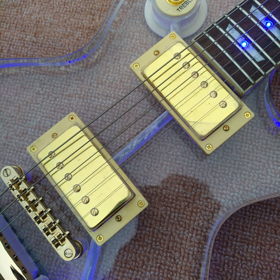High quality Standard LP acrylic electric guitar, rosewood Fingerboard LED light LP 1959 R9 electric guitar, free shippi