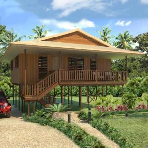 Quality Large House Natural Prefabricated Wooden House With Comfortable Terrace Bedroom Luxury Villa wholesale