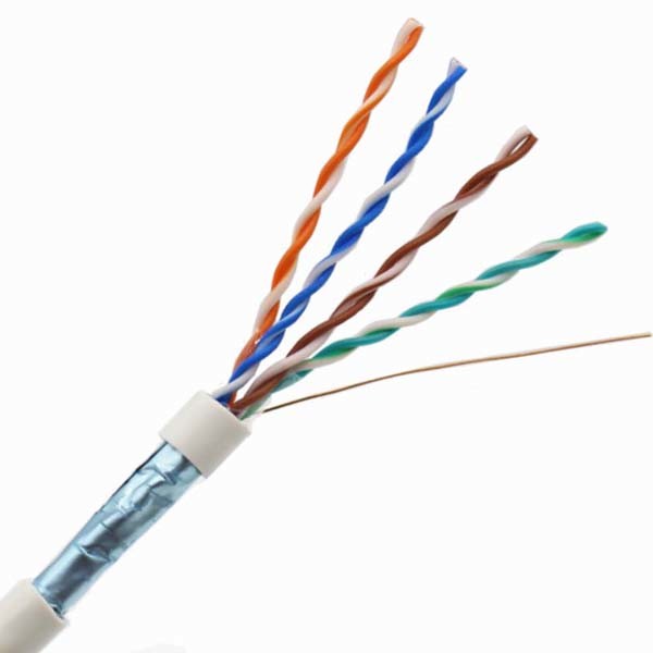 Bare Copper Core Outdoor 305m FTP LAN Cable CAT5e PE / PVC Sheathed