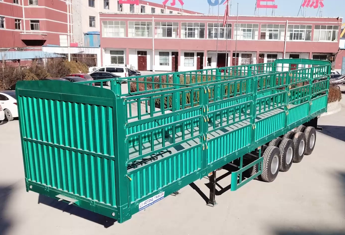 50Ton Leaf Spring Fence Cargo Transport Semi Trailer /Kin Pin 2''/3.5'' Bolt Type