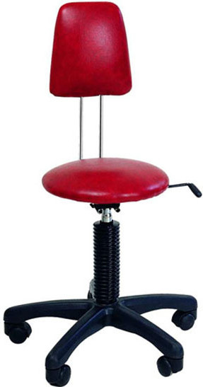 Portable Red Salon Rolling Chair Adjustable With Backrest , Rubber Star Base