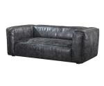 Black Vintage PU Leather Couch Antique Sofa