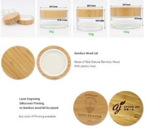 Quality Luxury Face Cream Jars Bamboo Small Makeup Containers 50g 60g OEM ODM wholesale