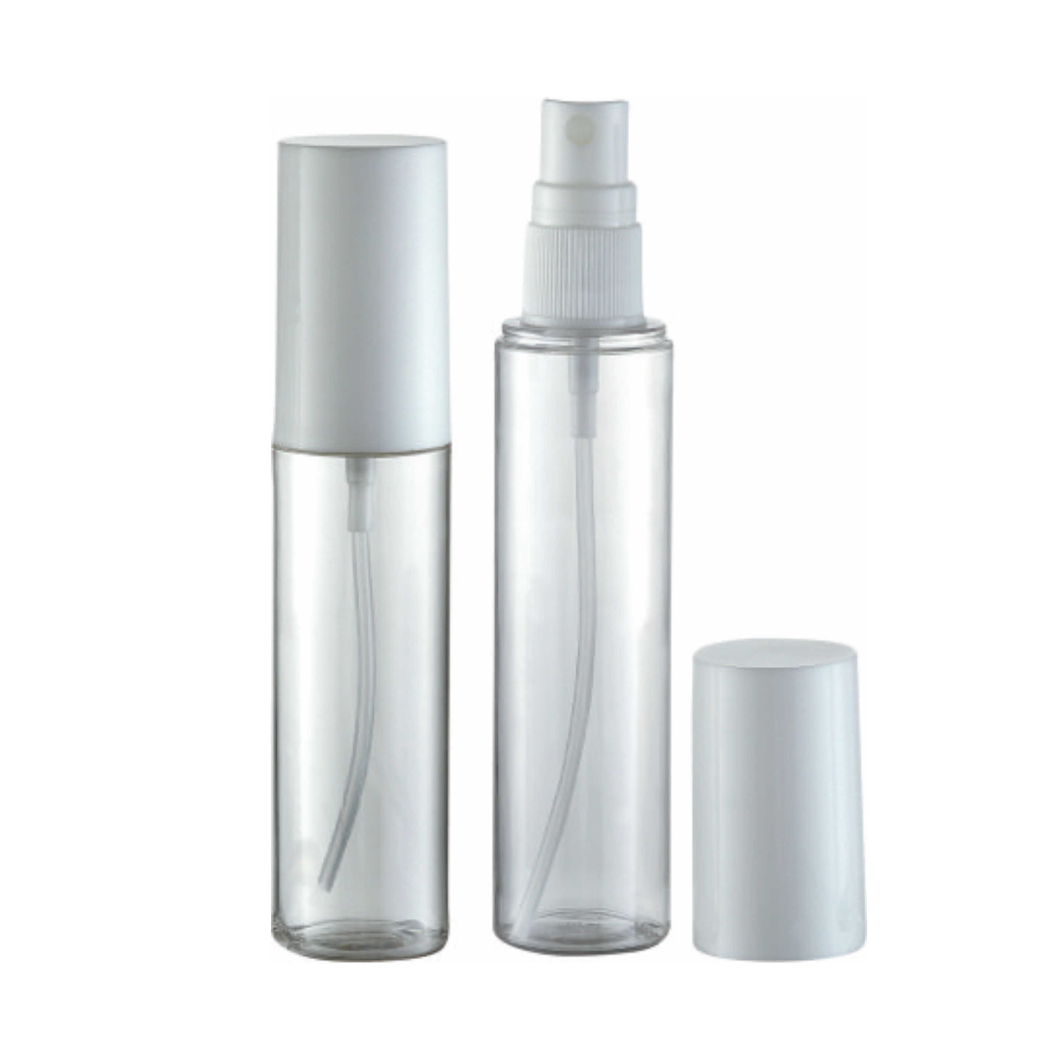 PET Body PP Cap 50ml 60ml Plastic Alcohol Spray Bottle 2oz with White Cap