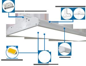 Quality 225W Linear LED High Bay Light , Suspended Industrial Lighting Fixtures wholesale