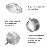 Kitchen Cooking Food Soup Stock Pot Straight Saucepan With SS Handle