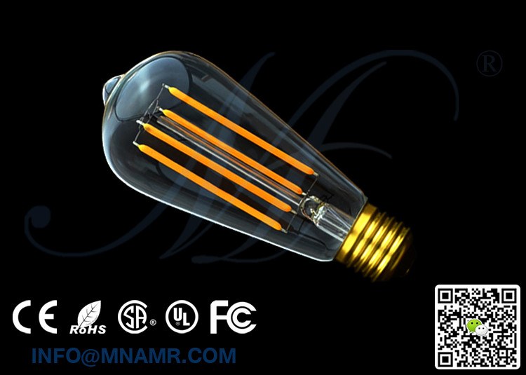 Good Quality ST58 Edison Bulb 4W E26 E27 B22 LED Glass Bulb 110v 120v 130v 220v 230v 240v Warm White Cold White