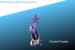 glass award/top star award/star tower trophy/crystal top star award/crystal star