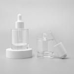 Serum Oil Dropper Glass Bottle Push Pump Clear Pipette 50ml