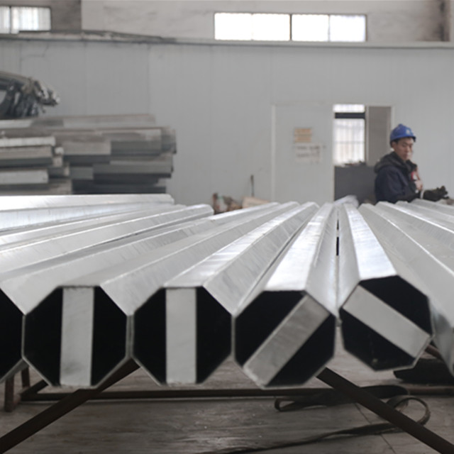 Polygn Steel Electric Pole Galvanized Transmisson Steel Pole