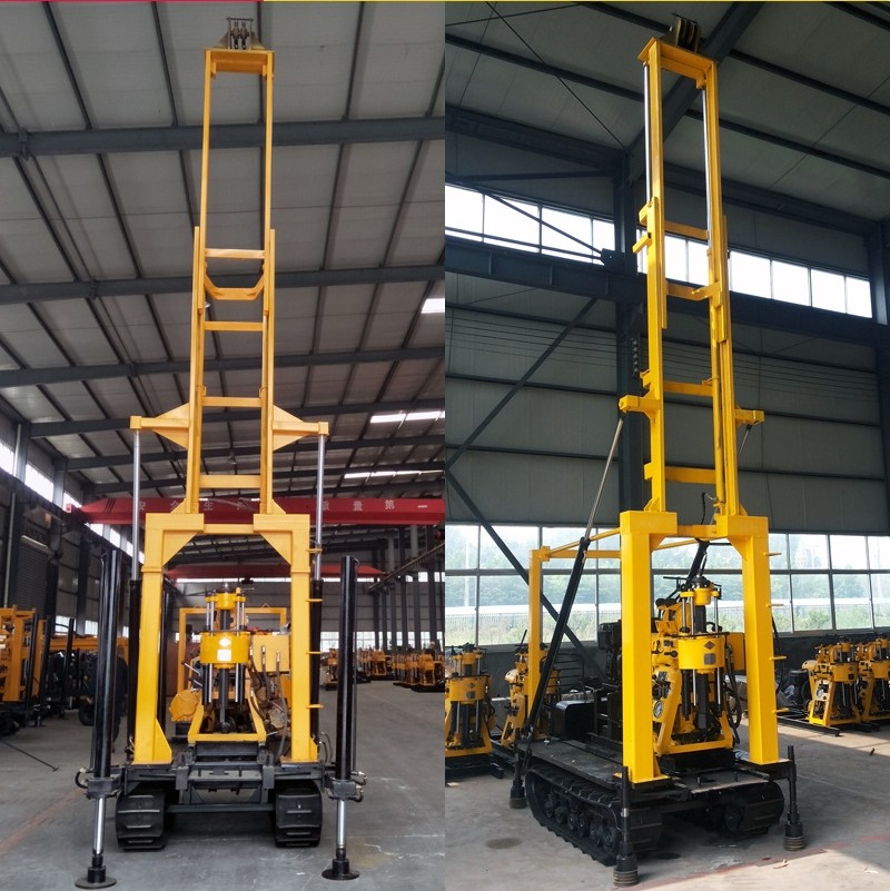 Crawler Mounted Soil Test Core Drilling Machine 200 Meters With Hydraulic Tower