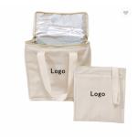 Eco Insulated Food Bag Cotton Canvas Lunch Cooler Bag for Supermarket