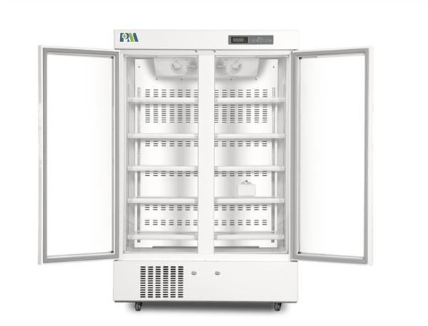 2-8 Degrees Double Glass Door Pharmacy Vaccine Storage Freezers Medical Grade
