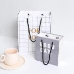 Custom Logo Offset Printing Grey 230GSM Art Paper Gift Bags