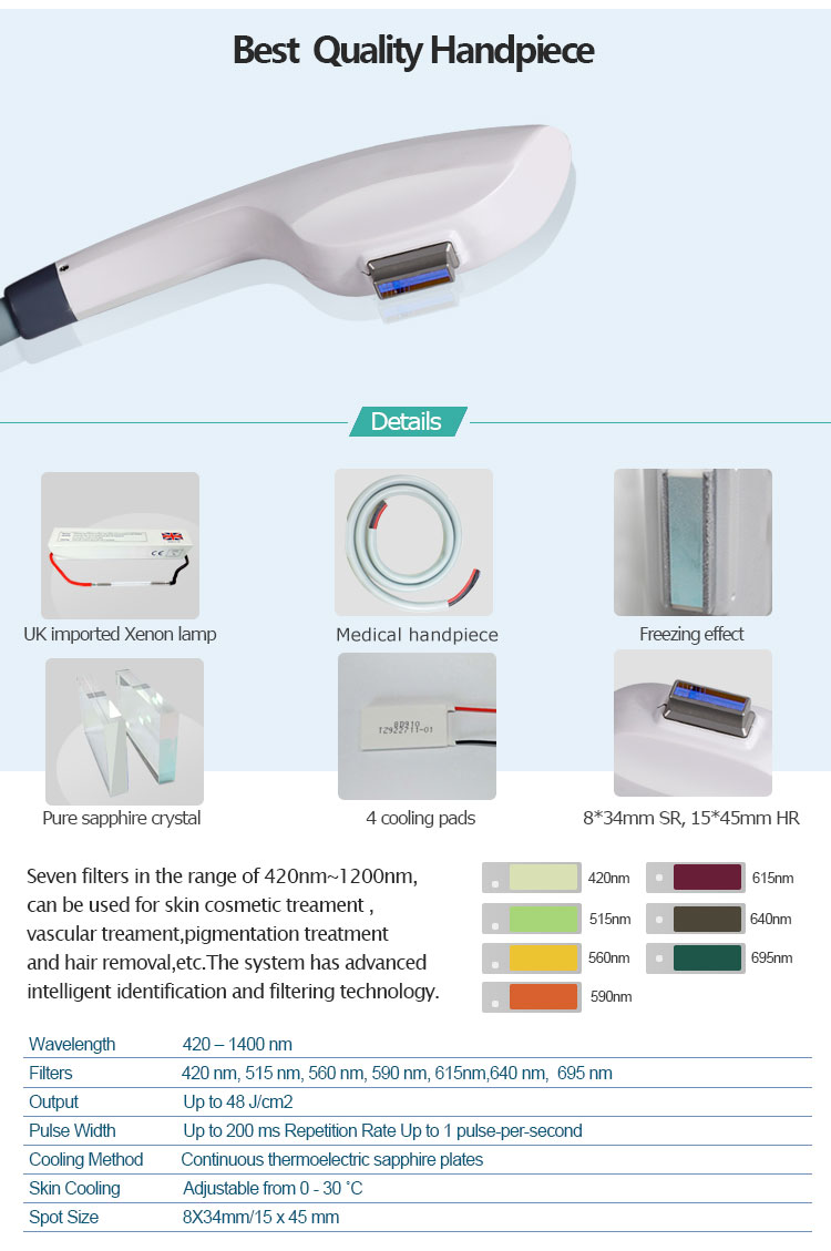 Multi functional Skin Rejuvenation Hair Removal IPL Machine 2000w