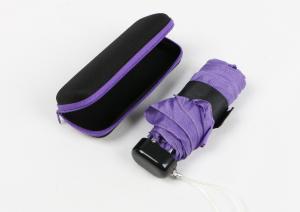 Quality Super Flat Compact Travel Umbrella Pocket Size Purple With Custom Logo Print wholesale