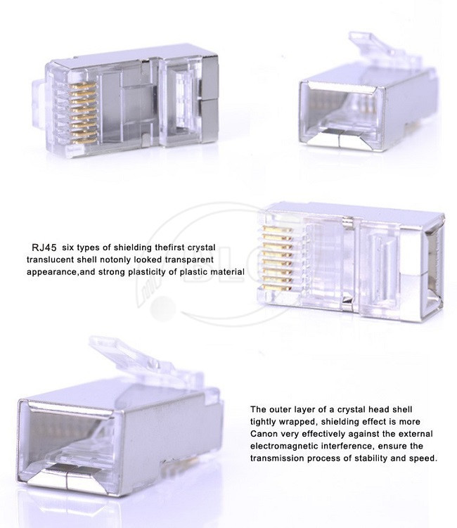 Shielded Rj45 Cat6 Network Cable Accessories For Stranded Wire Solid