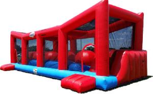 Quality Funny 0.55 mm PVC Tarpualin Red Inflatable Wipeout Game With Logo Printing wholesale