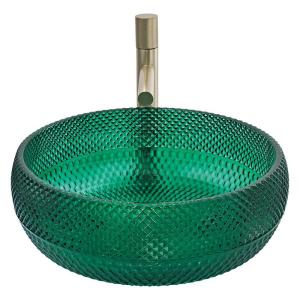 Quality Countertop Mounted Glass Vessel Sinks Crystal Bathroom Wash Wash Basin wholesale