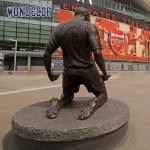 Masterfully Carved Bronze Statues Sculpture Football Players Celebrate Action