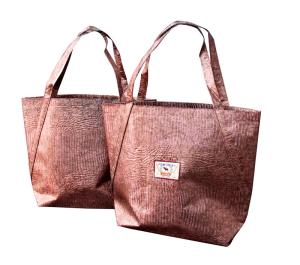 Quality Non Woven Fabric Crocodile Veins Reusable Carrier Bags With Woven Patch Logo wholesale
