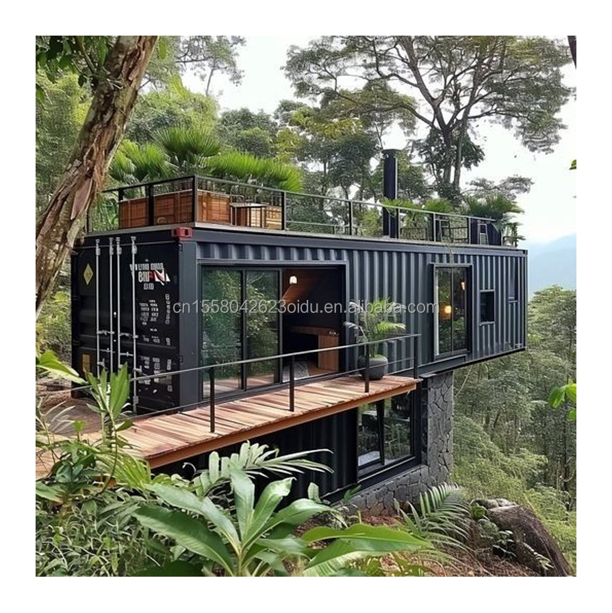 20ft Mobile Home Garden Studio Prefabricated Customizable Steel Container House with Wall 50/75/100mm Wave Sandwich Panel