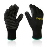 CE Black Coating Vibration Dampening Gloves / Vibration Protection Gloves
