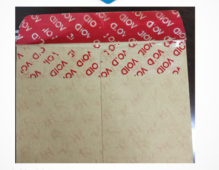 High Residue Tamper Proof Security Labels tape For Paper Envelope / Document Bags