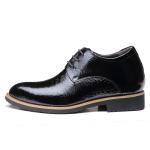 Stealth Increase 6cm Elevator Men Shoes Genuine Leather Black Lace Up Dress