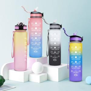 Quality 32oz Gym Plastic Motivational Water Jug Tritan Sports Water Bottle wholesale
