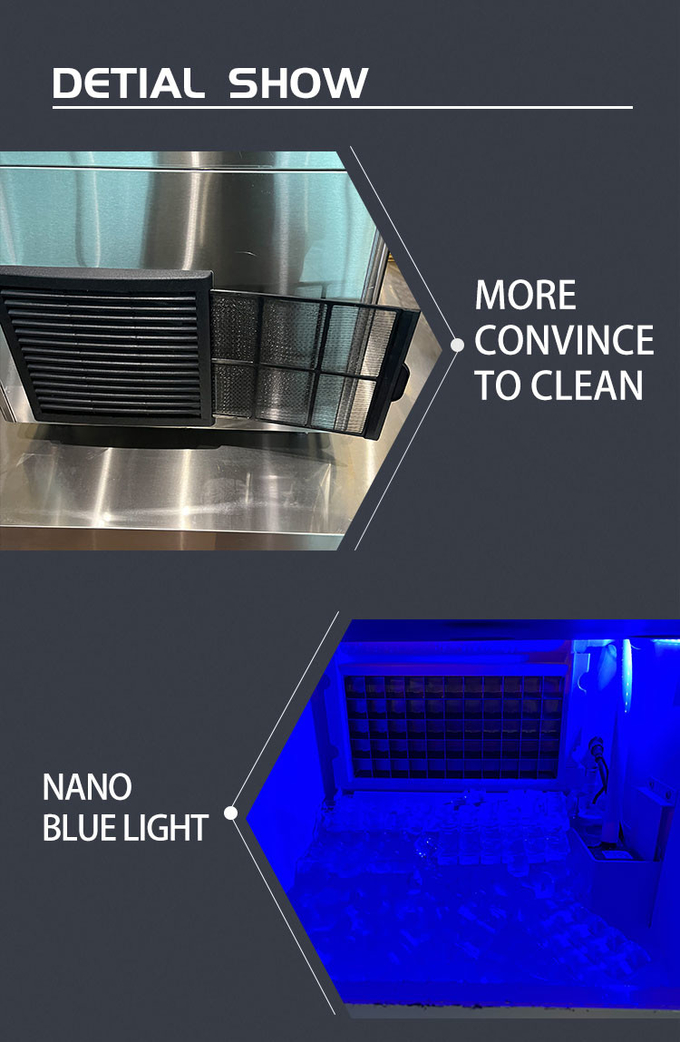 Commercial 150Lb Automatic Ice Machine For Bar Shop 60kg Air Cooling