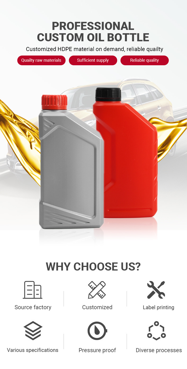 HDPE Engine Oil Empty Bottle Red Blue Gasoline Fuel Bottle