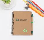 80sht Youfu Kraft Spiral Notebook A5 , 70gsm Mini Pocket Notebook With Pen